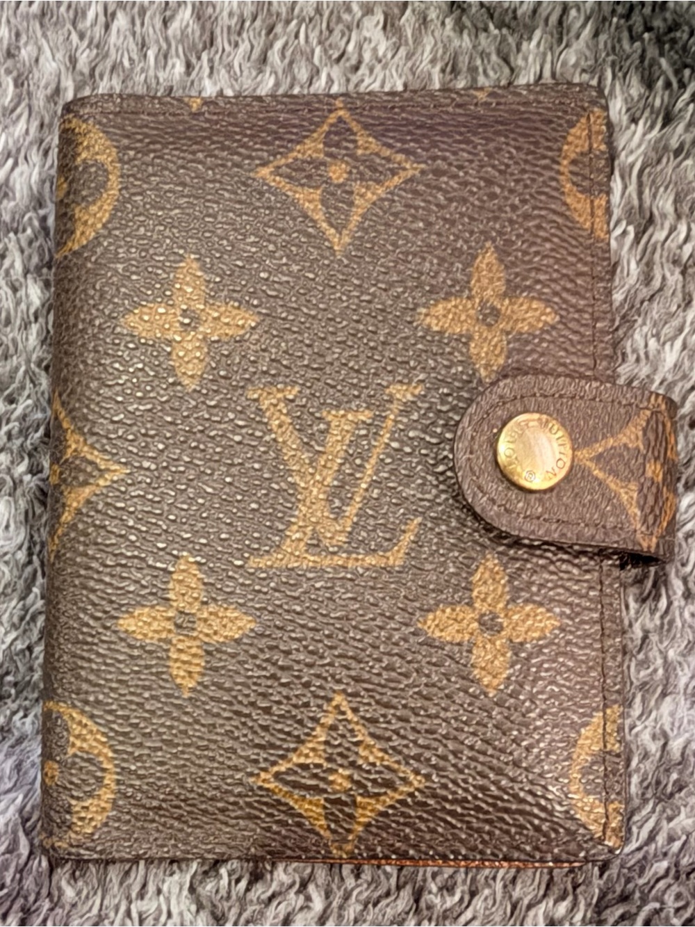 Authentic Louis Vuitton Brown Monogram Canvas Snap Card Holder